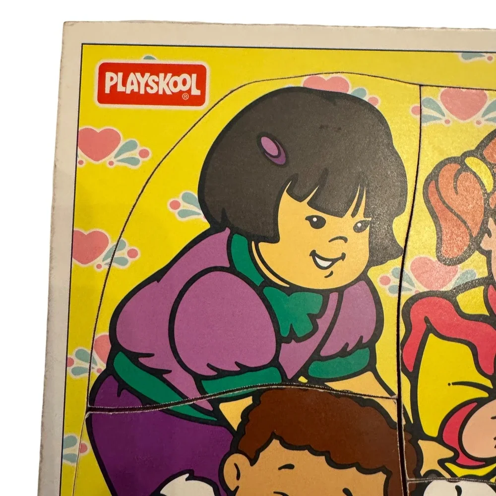Playskool 1995 Wooden Puzzle‎ 6 Pieces Kids Children Boy Girl Puppies Dog 186-16